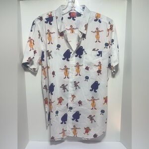 McDonald's Ronald McDonald & Friends Woven Button  Up Shirt! Excellent Condition